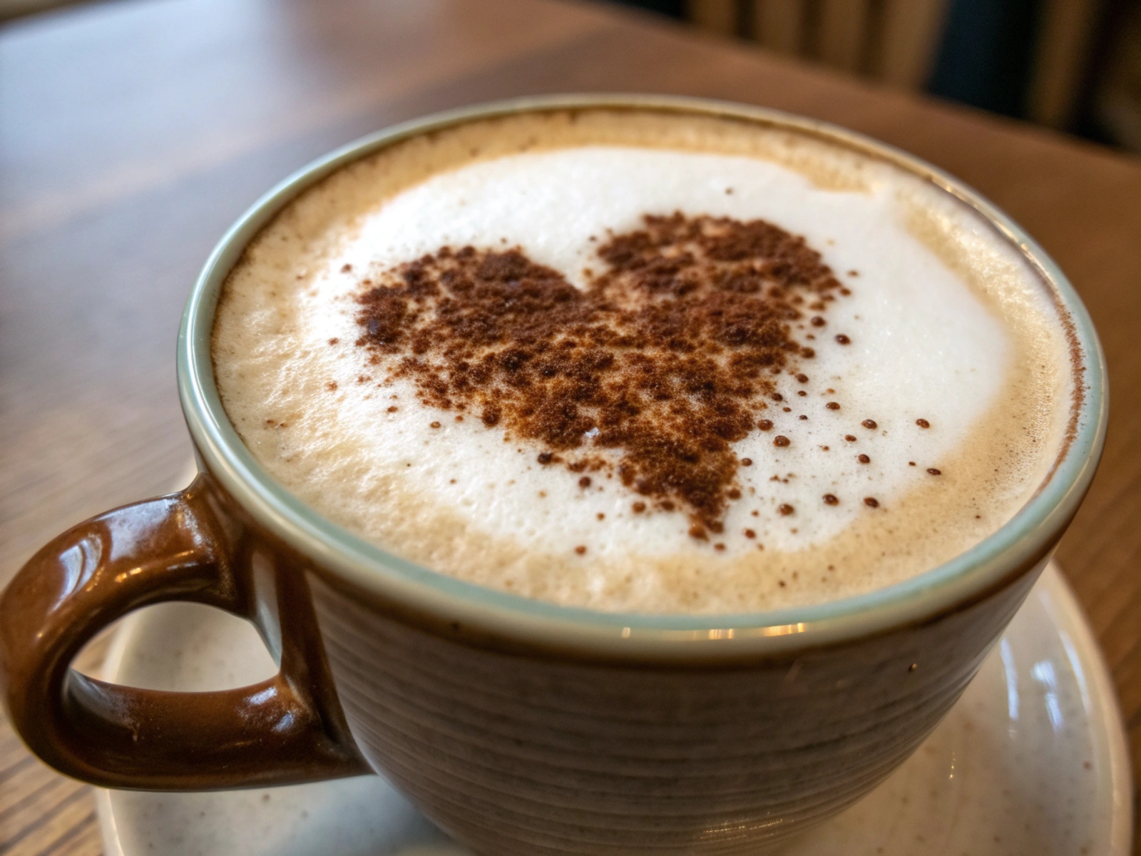 Cappuccino with heart latte art